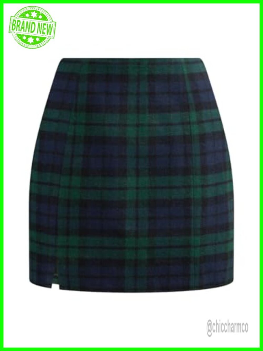 Plaid Mini Skirt High Waisted Bodycon Pencil Workwear Fall